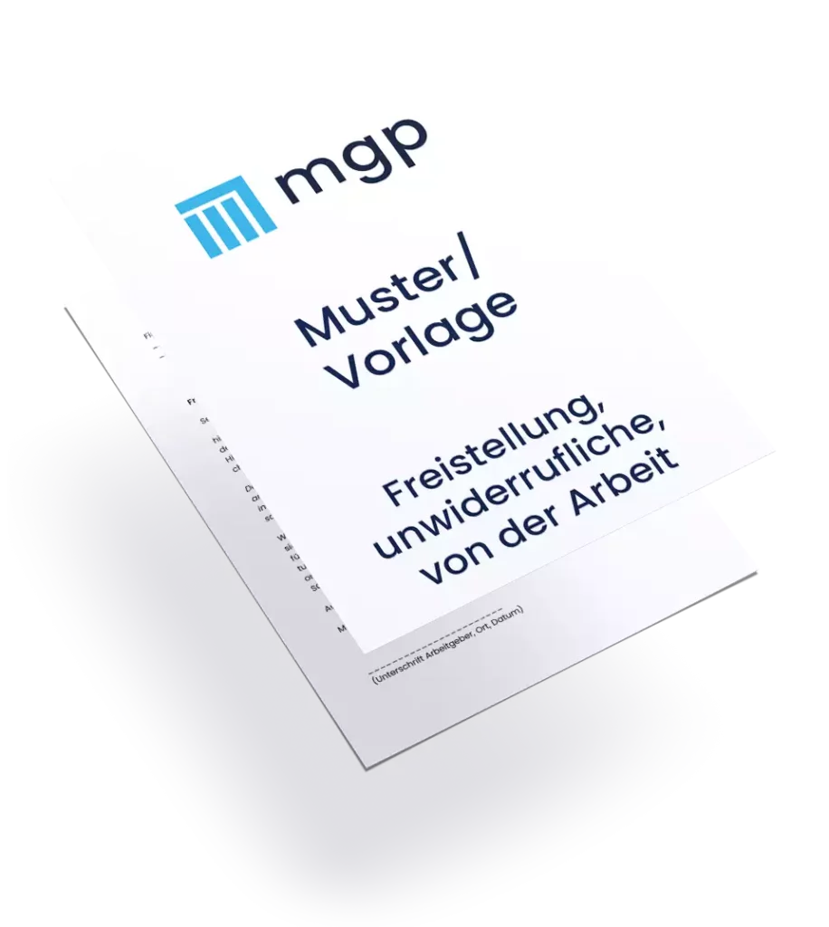 Muster / Vorlage für eine Feistellung unwiderruflich von der Arbeit als PDF / Word