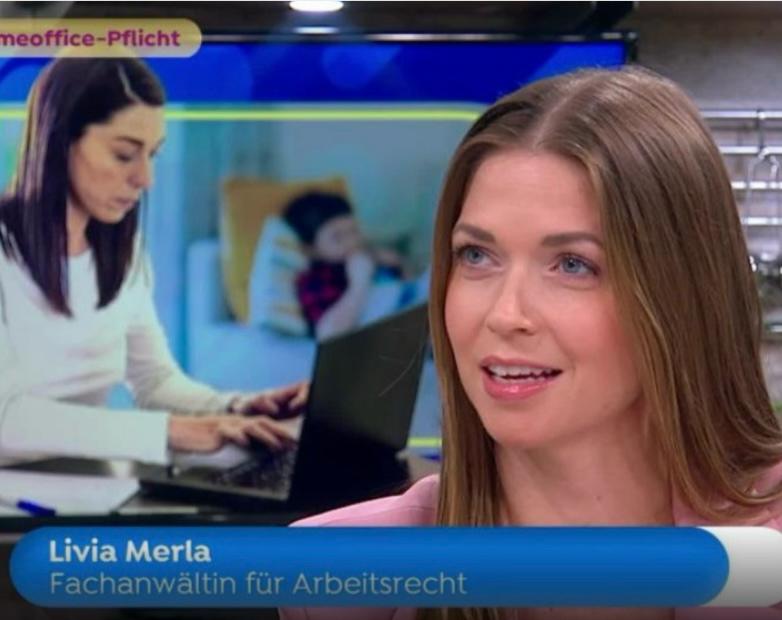 Fachanwältin Livia Merla im Fernsehinterview