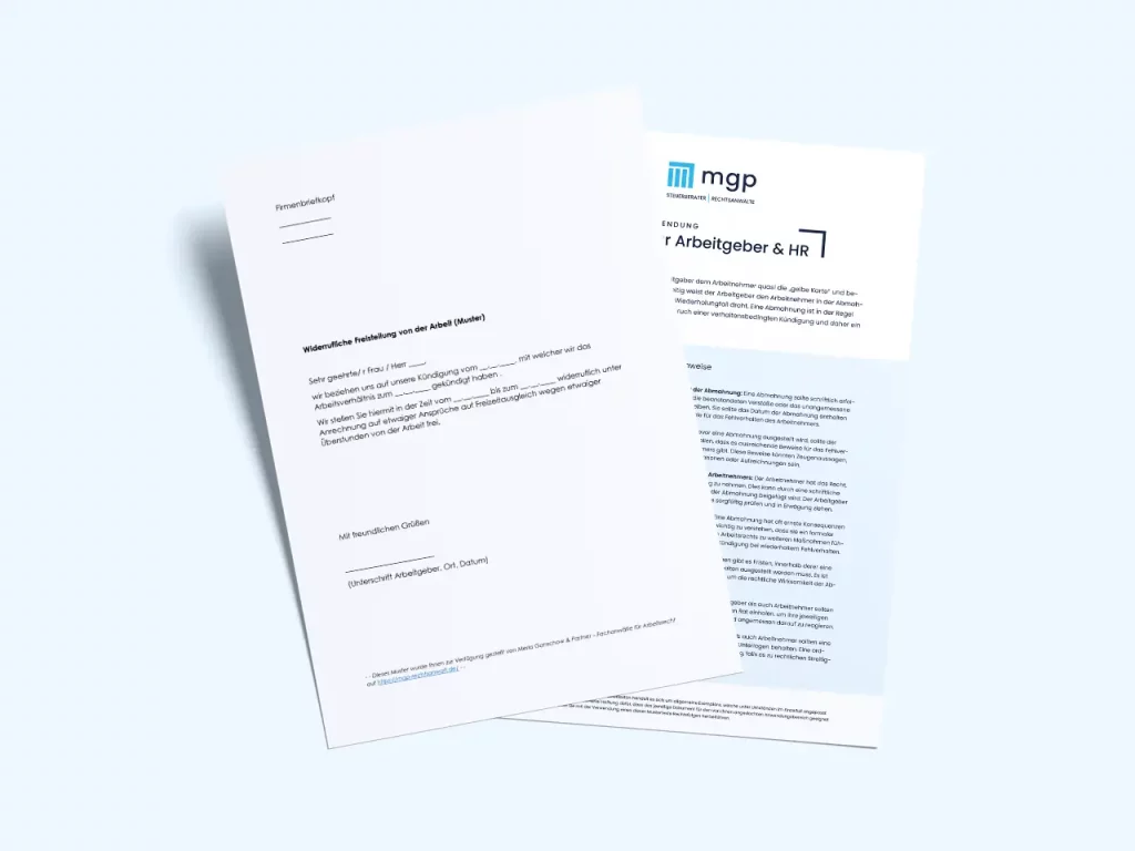 Mustervorlage Widerrufliche Freistellung zum Download