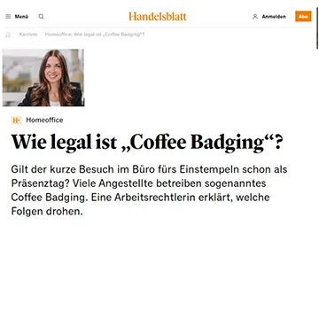 Foto  aus der Mediathek Wie legal ist „Coffee Badging“ Handelsblatt 01/22/2025