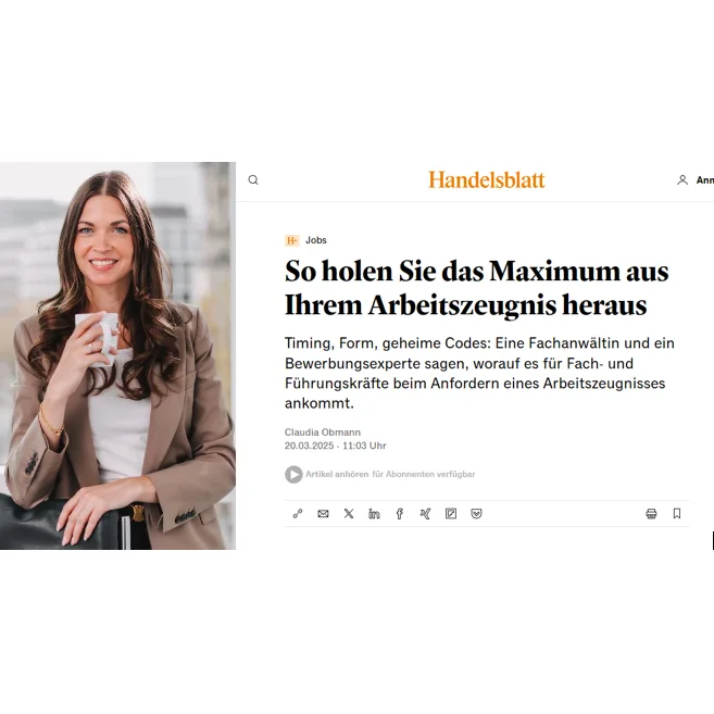 Foto  aus der Mediathek So holen Sie das Maximum aus Ihrem Arbeitszeugnis heraus Handelsblatt 03/20/2025
