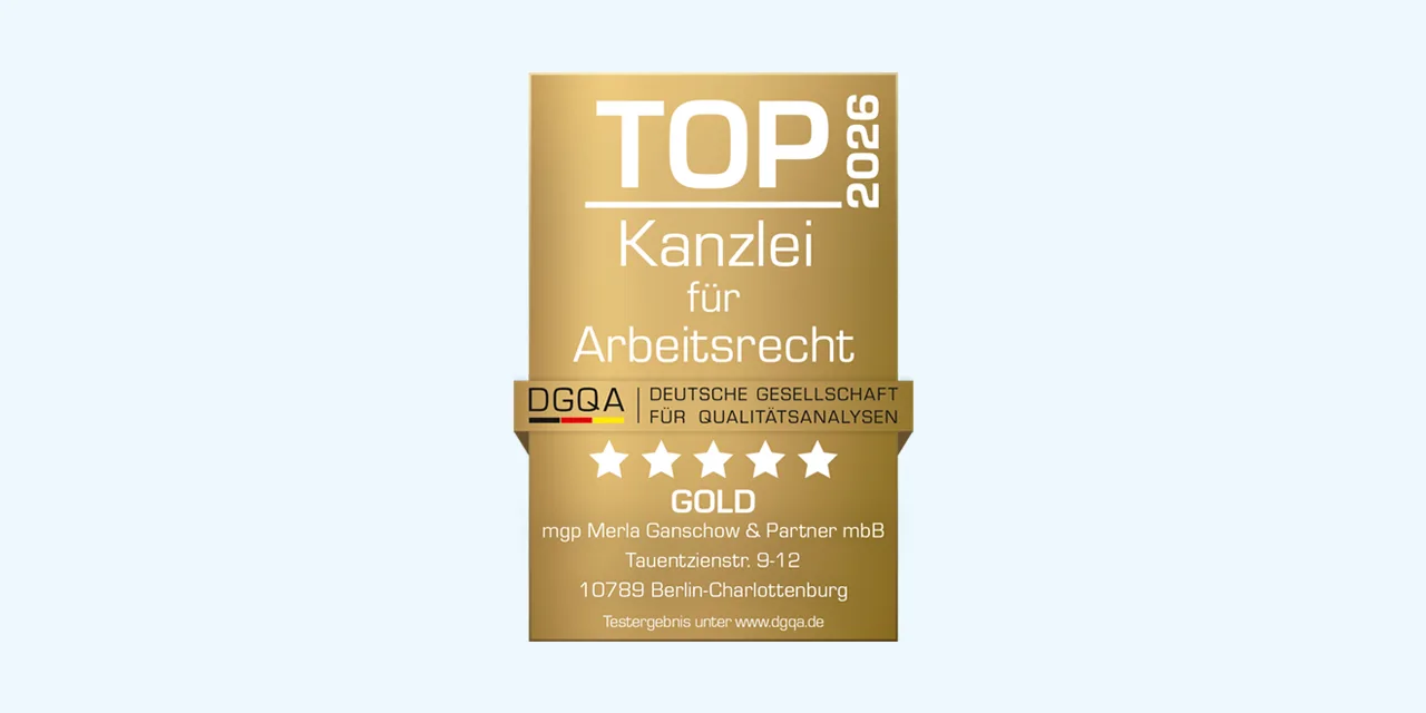 Siegel Kanzlei für Arbeitsrecht 2026 für mgp