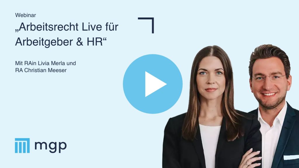 Vorschaubild des Webinars Arbeitsrecht Live-Talk für Arbeitgeber & HR