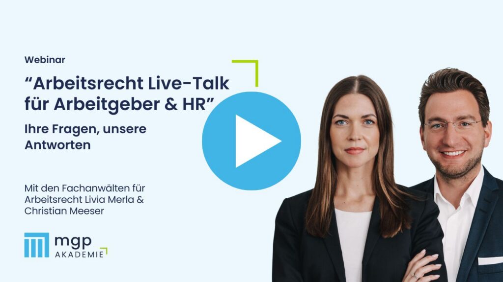 Vorschaubild des Webinars Arbeitsrecht Live-Talk für Arbeitgeber & HR