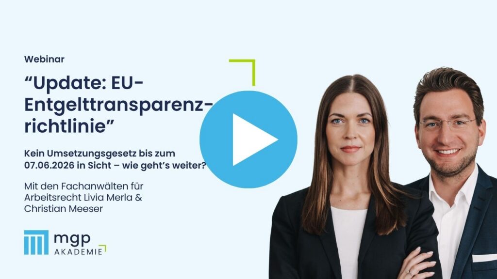 Vorschaubild des Webinars Update: EU-Entgelttransparenzrichtlinie