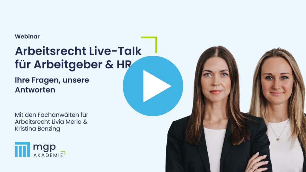 Vorschaubild des Webinars Arbeitsrecht Live-Talk für Arbeitgeber & HR