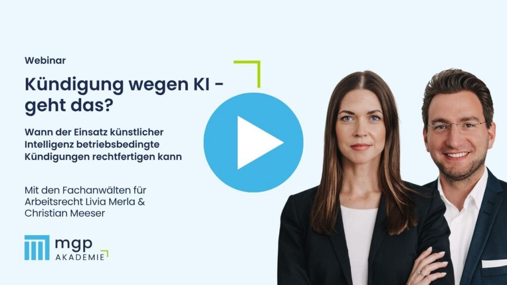 Vorschaubild des Webinars Kündigung wegen KI – geht das?